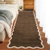 Modern Scalloped Living Room Rugs, Washable Solid Soft Bedroom Carpet Non Slip, Indoor Contemporary Home Decor Rugs - 4 of 4