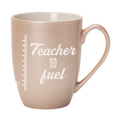 Elanze Designs Teacher Fuel Precious Pearl 10 ounce New Bone China Coffee Cup Mug