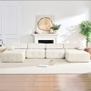 Mjkone U-Shaped Velvet Modular Sectional Sofa With free Combination Ottoman,Convertible 4-Seater Sofa with Rivet Trim - 4 of 4