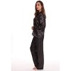 Just Love Womens Pant Set with Notch Collar  Chic & Comfortable Sleepwear (Black With Stripe, Large) - 2 of 4