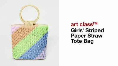 Pepper Straw Tote Bag - Pink Stripe – Pepper Girls Club