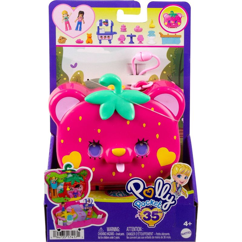 Polly Pocket Straw-beary Patch Compact Dolls and Playset, 3 of 7