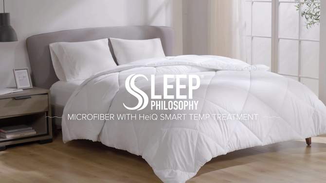 Oversized Down Alternative Comforter with HeiQ Smart Temp Treatment Duvet Comforter Insert, 2 of 10, play video