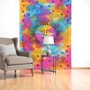 HomeRoots 80" X 56" Blue Pink And Yellow Cotton Hanging Tapestry - 2 of 4