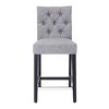 WestinTrends 24" Linen Fabric Tufted Counter Stool - 3 of 4