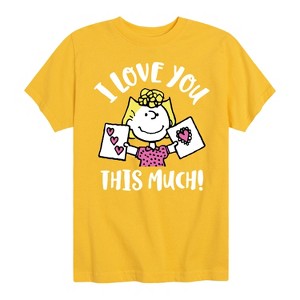 Boys' - Peanuts - I Love You This Much Short Sleeve Graphic T-Shirt - 1 of 4