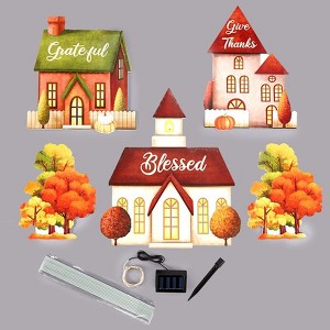 The Lakeside Collection Lighted Village Stakes - Farmhouse Holiday Decor - Set of 5 - 1 of 4