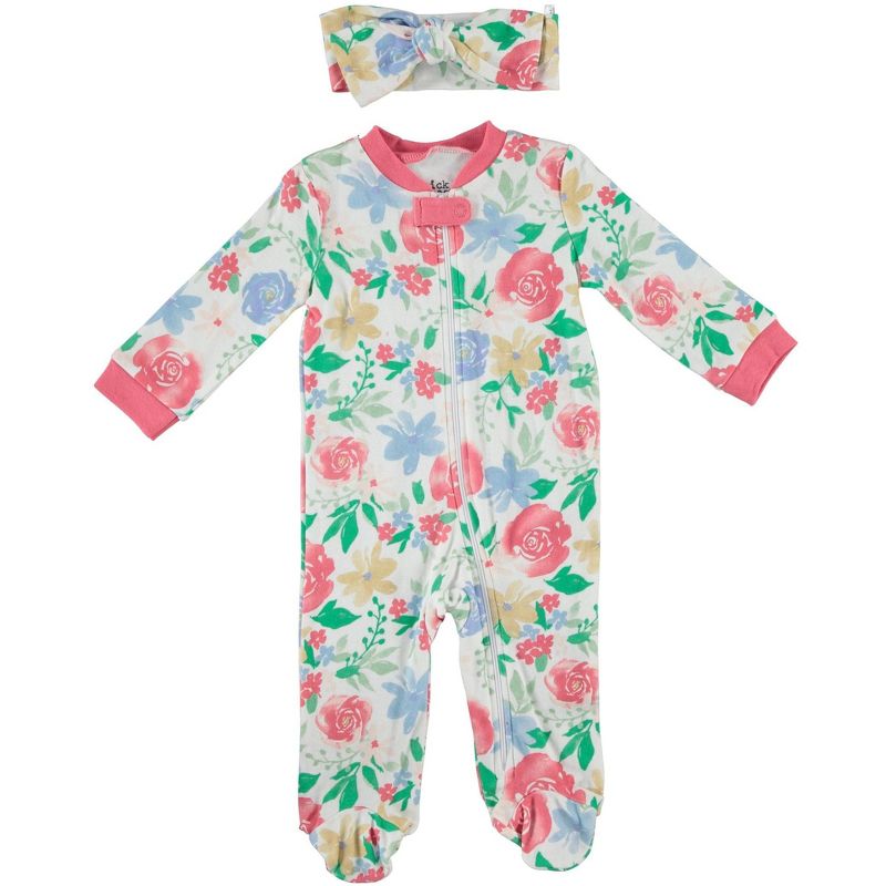 Chick Pea Chick Pea Baby Girl Clothes Tight Fit Pajama Set for Sleep and Play, 4 of 5