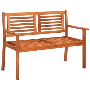 vidaXL Bench Brown and Cream Eucalyptus Wood 47.2 in Durable Bench - 1 of 4