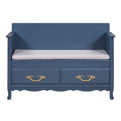 Infurnic Decorative Storage Cabinets Shoe Bench with Removable Cushion, Hidden Storage for Entrance and Living Room, Navy Blue, 42"*17.5"*29.9"