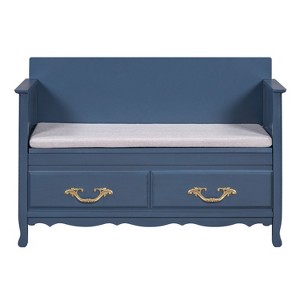 Infurnic Decorative Storage Cabinets Shoe Bench with Removable Cushion, Hidden Storage for Entrance and Living Room, Navy Blue, 42"*17.5"*29.9" - 1 of 4
