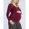 Women's V-Neck Side-Ruched Maternity Long Sleeve Tee | Motherhood Maternity - 3 of 4