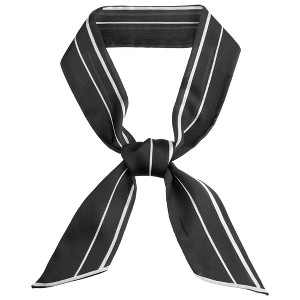 INSPIRE CHIC Women's Striped Contrast Color Skinny Long Satin Scarves 47.2"x2.4" 1 Pcs - 1 of 4