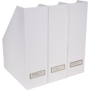 Bigso Viktoria Magazine Organizer - Magazine Holder for Paper and Manuals - File Organizer for Office Desks - 4in x 9.7in x 12.7in - 3 Pack - 1 of 2