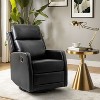 Ofelia Wooden Upholstery Wingback Swivel Recliner for Bedroom and Living Room |Artful Living Design-BLACK - 2 of 4