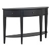 Homy Casa Half Moon Console Table with Storage Drawers and Open Shelf for Entryway or Living Room, Black - 4 of 4