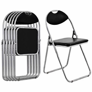 Costway 6 PCS U Shape Folding Chairs Furniture Home Outdoor Picnic Portable Black - 1 of 4