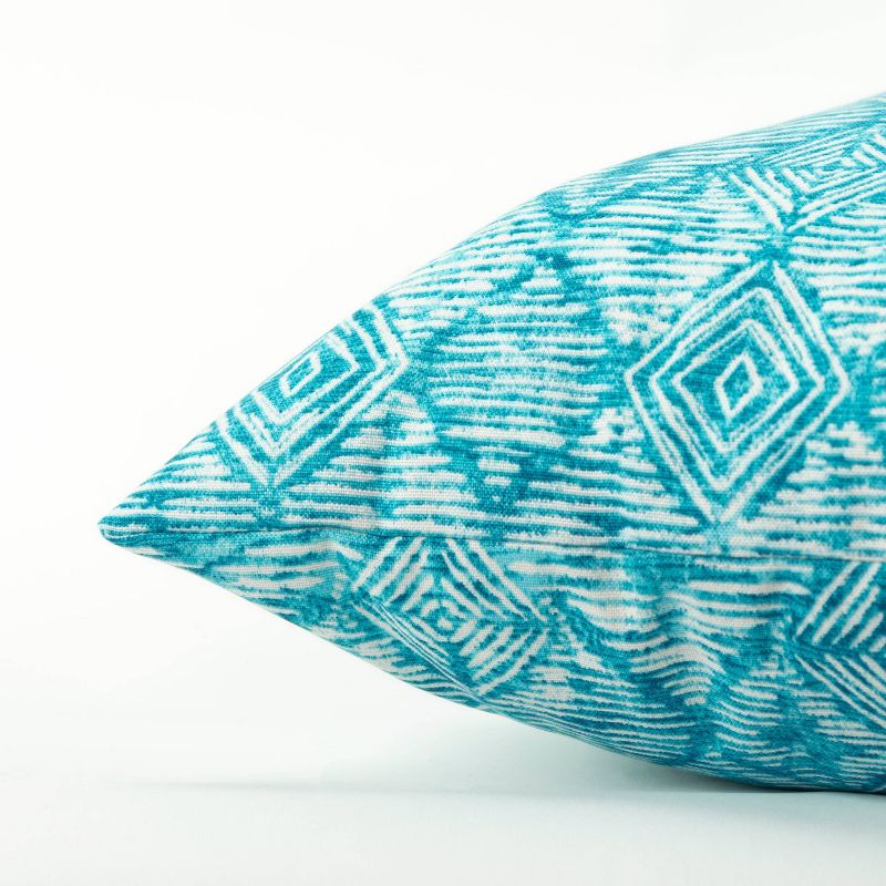 22&#34;x22&#34; Oversize Poly-Filled Diamond Indoor/Outdoor Square Throw Pillow Blue - Rizzy Home, 3 of 7