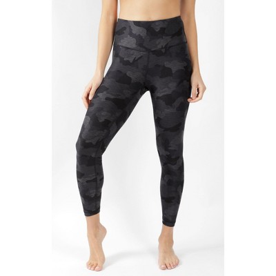 Yogalicious Lux Medium Black Camo Capri Stretch Gym Athleisure Casual  Leggings