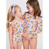 RuffleButts Girls UPF50+ Long Sleeve Rash Guard Bikini - 4 of 4