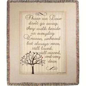 Manual Woodworks and Weavers Memorial Throw Blanket – “Those We Love” Tribute Design in Woven Cotton - 1 of 3