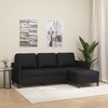 vidaXL Faux Leather 3-Seater Sofa and Footstool Set, Black, Elegant Design, Easy to Clean, for Living Room, Lounge, and Bedroom - 2 of 4