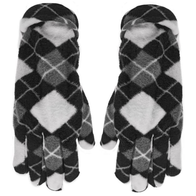 Women's Plaid 3-Piece Fleece Winter Set gloves scarf Hat, 2 of 5
