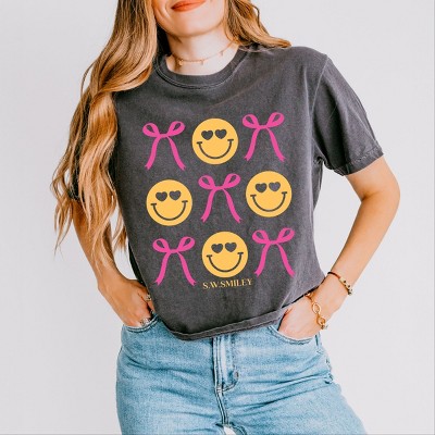 Simply Sage Market S.W.Smiley Bows and Smiley Coquette Chart Boxy Crop Top