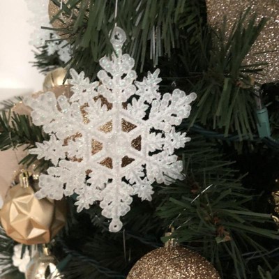 White Glitter Snowflakes Christmas Ornaments 1411520