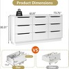 QingMoon 9 Drawer Dresser, Deep Drawer Dresser, Wood Chest of Drawer with Cut-Out Handle, Storage Organizer Furniture for Living Room,Hallway (White) - 3 of 4