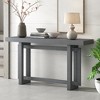 Contemporary Console Table With Industrial Style Concrete Wood Top Easy To Assemble Extra Long Entryway Table - 4 of 4