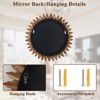 BEAUTYPEAK 20" Round Sunflower Wall Mirror, Boho Decorative Wood Frame, Vanity or Bathroom Wall Mirror for Living Room, Entryway, Bedroom - 3 of 4