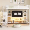 TIRAMISUBEST Full Size Metal Loft Bed with TV Stand & Charge Station, Kids Teens Bed Frame with Staircase & Open Wardrobe - 4 of 4