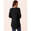 Seta T Women's Casual High Low Tops 3/4 Sleeve Waist Knot Asymmetrical Crewneck Flowy Blouse - 4 of 4