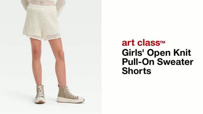 Girls' Open Knit Sweater Shorts - art class™, 2 of 7, play video