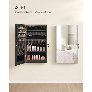 SONGMICS Mirror Jewelry Cabinet Armoire with Built-in LED Lights Wall or Door Mounted Jewelry Storage Organizer - 1 of 4