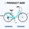 NAYSAYE 24” Beach Cruiser Bike for Women Ladies Bike 7 Speed Complete Cruiser Bikes with Dual V-Brake, Adult City Bike for Women, Men - 4 of 4