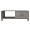 vidaXL Coffee Table Honey brown Solid pinewood, engineered wood 39.4 x 21.7 x 13.8 in - Light Gray - 4 of 4