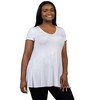 24seven Comfort Apparel Short Sleeve Plus Size V Neck Tunic T Shirt - 2 of 3