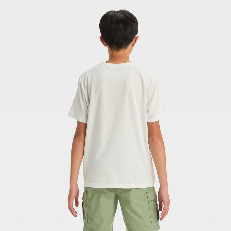 Boys' Short Sleeve Graphic T-Shirt with Vintage Eagle - art class™ Off-White, 4 of 5