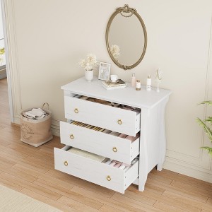 3-Drawer Dresser, Tall Boho Dresser with Curved Legs - 1 of 4