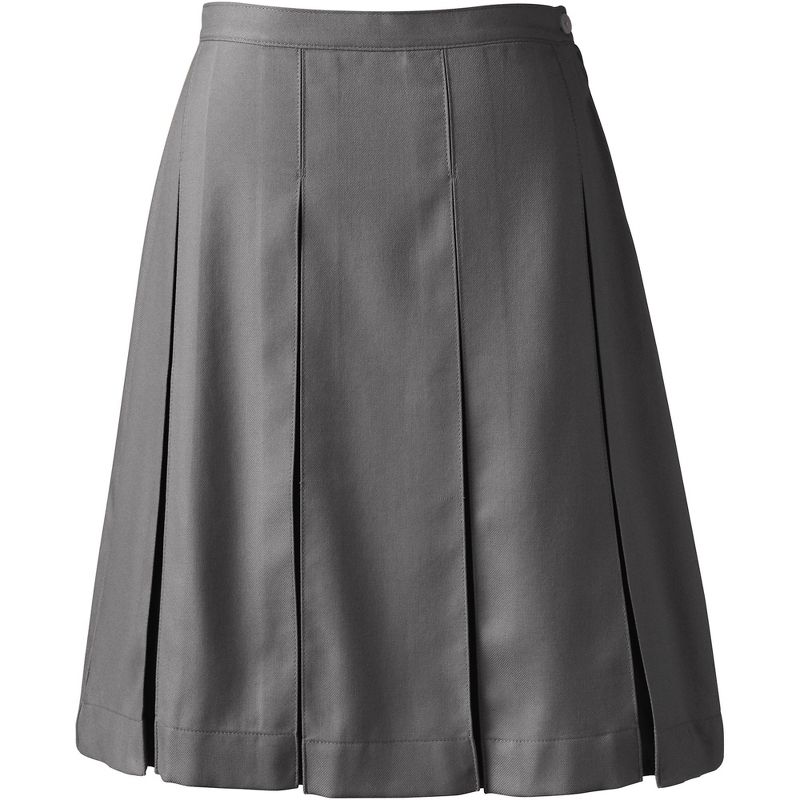 Lands' End Lands' End School Uniform Women's Tall Solid Box Pleat Skirt Top of Knee, 1 of 5