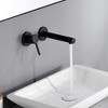 Sumerain Single Handle Left-Handed Matte Black Wall Mount Bathroom Faucet, Lavatory Basin Faucet - 3 of 4