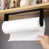 Hachikiko Black Paper Towel Holder Wall Mount - Under Cabinet Self Adhesive Paper Towel Rack for Kitchen, SUS-304 Stainless Steel - 2 of 4