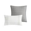 Sapphtopaz 5 PCS Duvet Set Cotton Jaquard Vertical Textured Woven Stripes & Embroidery Bedding Set with 2 Throw Pillow Bedding Set - 2 of 4