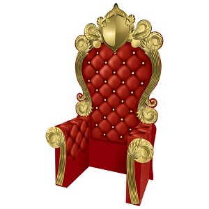 Beistle 3-D Prom Throne Prop, 7' 1.75" x 3' 9.25", (1/Box) Red - 1 of 4