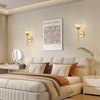 POWLIG 14.57" Vintage Wall Sconce - Iron Arm Design with Tulip Glass Shade, 1-Light Bathroom or Entryway Fixture - 4 of 4
