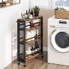 Sapphtopaz 4-Tier Kitchen Rolling Cart with Wheels & Handle Narrow Storage Cart with Shelves, Slide Out Shelf for Kitchen, Dining Room - 4 of 4