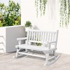 Outsunny 2-Person Wood Rocking Chair with Log Design, Heavy Duty Loveseat with Wide Curved Seats for Patio, Backyard, Garden - 2 of 4