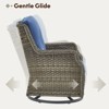 POCASSY Outdoor Rocking Chairs Swivel Chairs Set of 2, All Weather Gray Wicker Rattan 360° Swivel Patio Chair for Balcony, Porch, Pool - 4 of 4
